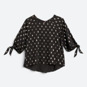 Papermoon Larie Tie Sleeve Foil Print Blouse